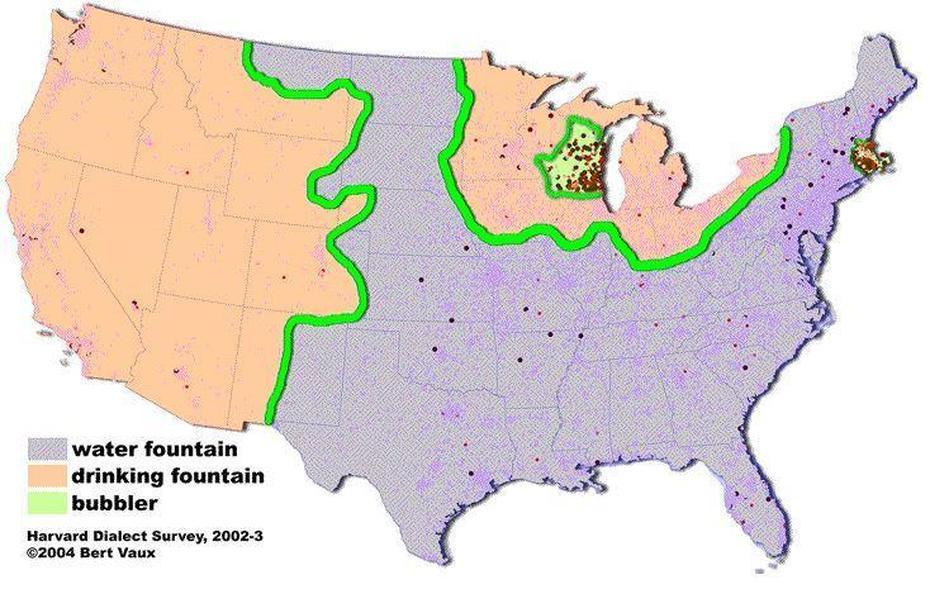 Variations Of “Water Fountain” In The Us : Mapporn, Fountain, United States, United States  50 States, United States  Puzzle