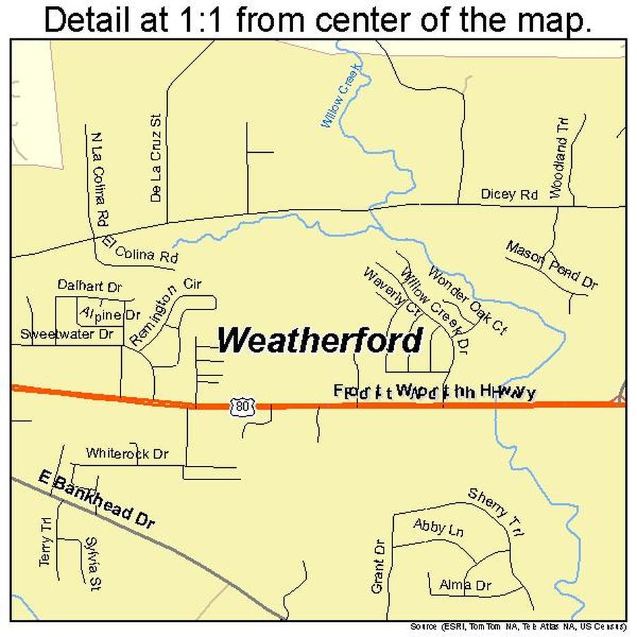 Weatherford Texas Street Map 4876864, Weatherford, United States, City Of Weatherford Texas, Of Weatherford Tx Area