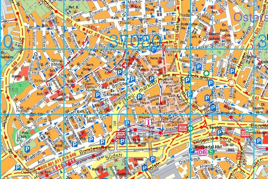 Wuppertal Tourist Map, Wuppertal, Germany, City Wuppertal, Göttingen Germany