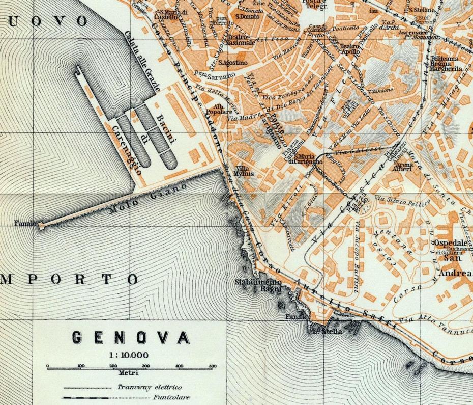 1913 Vintage Map Of Genoa Italy Vintage City Map Old City, Genoa, Italy, Genoa Italy Port, Genoese