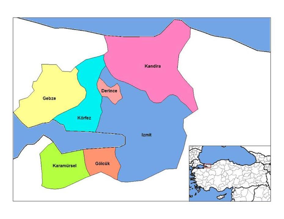 Kocaeli Districts  Mapsof, Kocaeli, Turkey, Izmir Turkey, Turkey  Simple