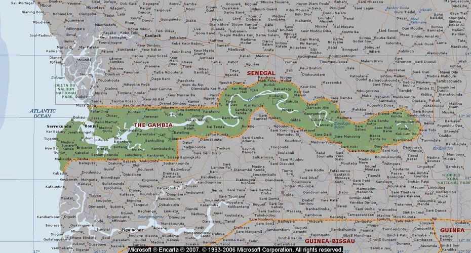 Map Of Gambia – Mapsof, Sareh Mowndeh, The Gambia, Gambia Country, Gambia River Basin
