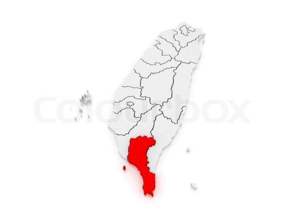 Map Of Pingtung County. Taiwan. 3D | Stock Image | Colourbox, Pingtung, Taiwan, Kaohsiung Taiwan, Taiwan  In English