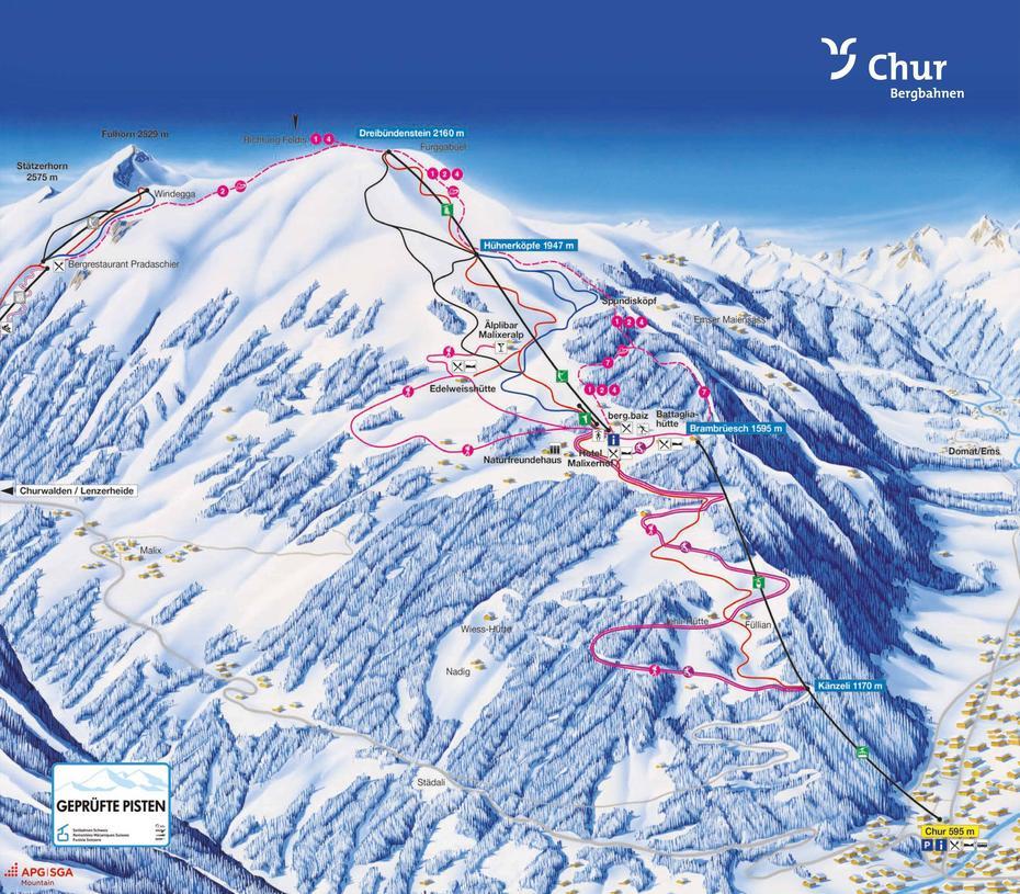 Mappa Delle Piste Da Sci A Chur, Chur, Switzerland, St. Moritz Switzerland, Vevey