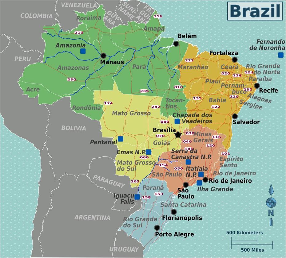 Nordost-Brasilien Anzeigen – North East-Karte Von Brasilien (South …, Braço Do Norte, Brazil, Braço Do Norte, Brazil