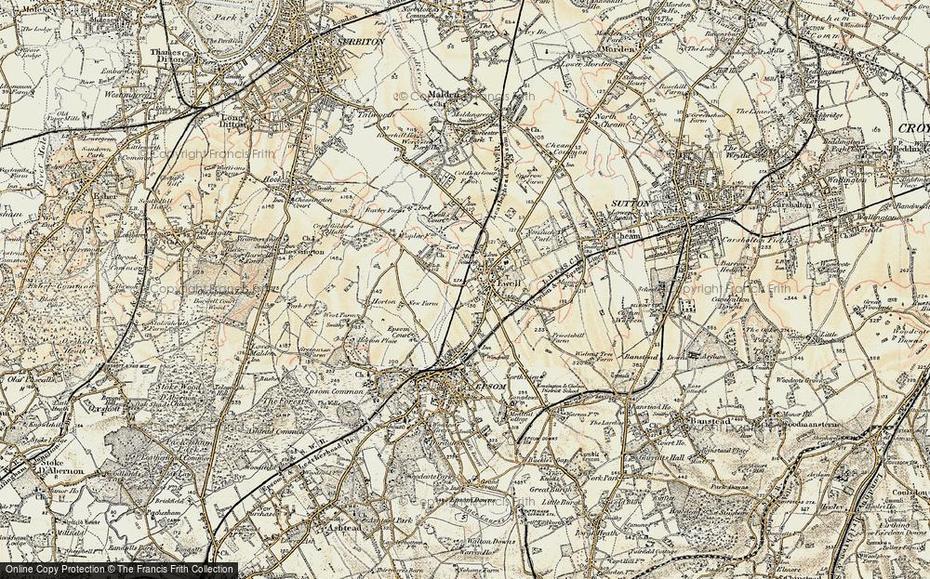 Old Maps Of Ewell, Surrey – Francis Frith, Ewell, United Kingdom, Temple Ewell, James Ewell