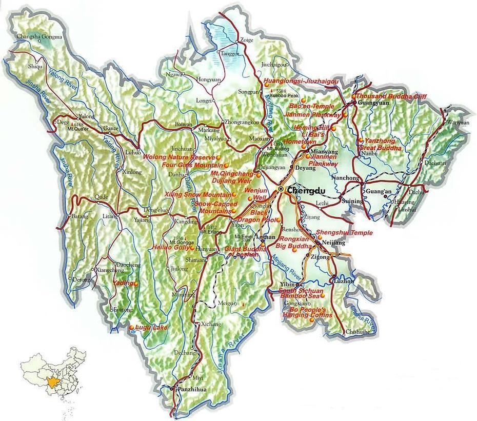 Sichuan Maps, Sichuan China Map, Sichuan Province Map, Sizhan, China, Chengdu City China, Hunan Province China