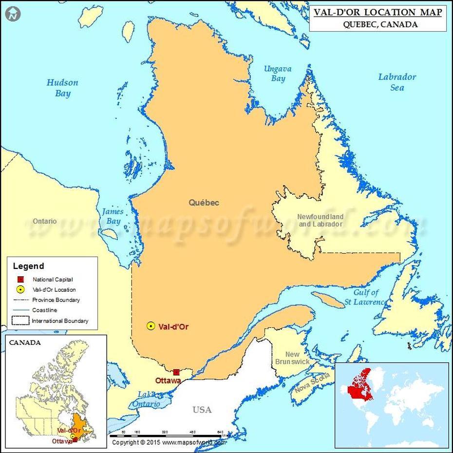 B”Where Is Val-Dor Located In Canada Map”, Val-D’Or, Canada, Val-D’Or, Eastmain  Quebec