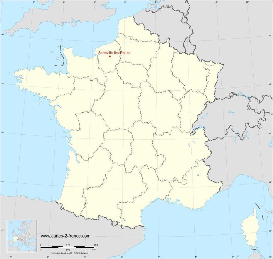 Carte De Sotteville-Les-Rouen : Situation Geographique Et Population De …, Sotteville-Lès-Rouen, France, Menerbes France, Le  Stade