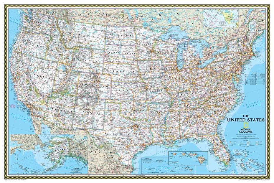 This Classic Usa Wall Map By National Geographicmaps Is A Classic …, Wall, United States, Large United States  With States, National Geographic  United States