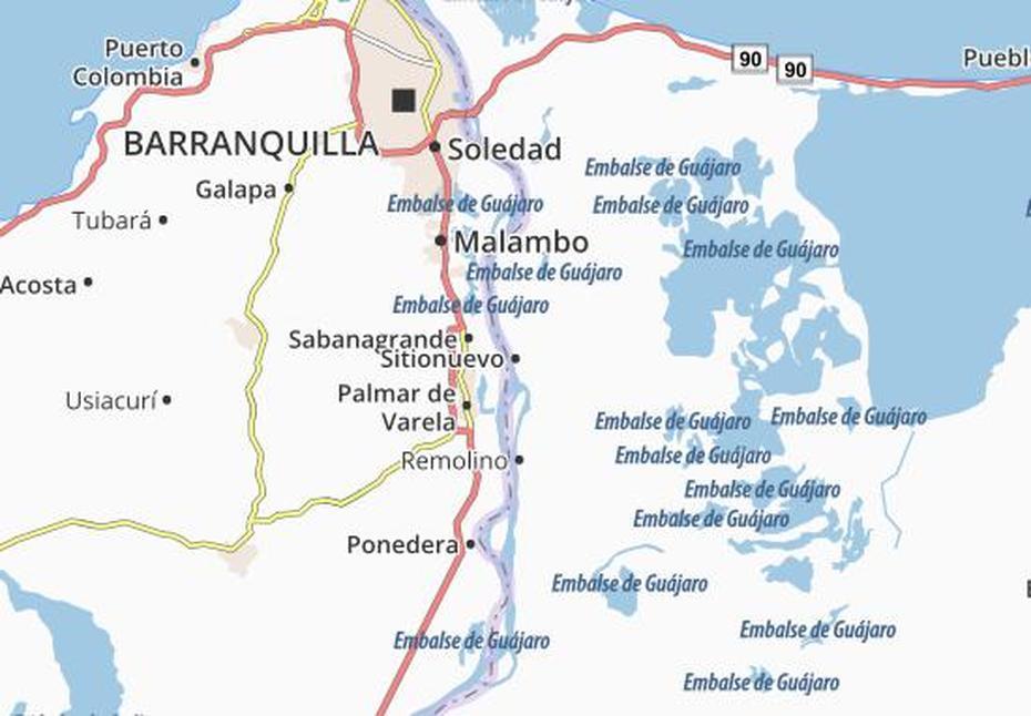Colombia Road, Physical  Of Colombia, Viamichelin, Sitionuevo, Colombia