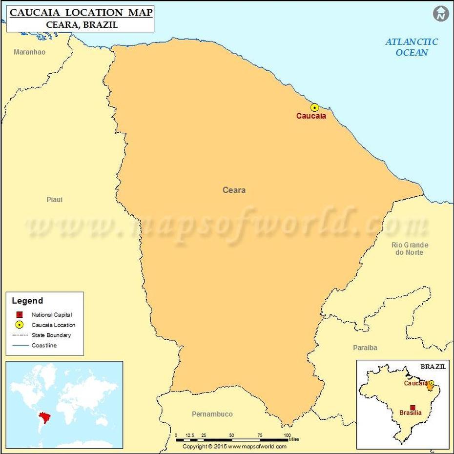 Detailed  Of Brazil, Brazil City, Location, Caucaia, Brazil