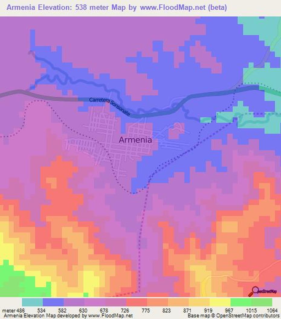 Elevation Of Armenia,El Salvador Elevation Map, Topography, Contour, Armenia, El Salvador, Juayua El Salvador, El Salvador Location