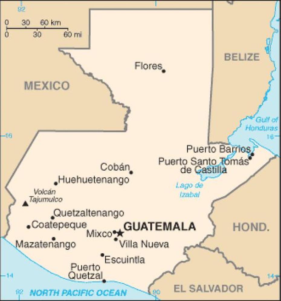 Guatemala Map. Terrain, Area And Outline Maps Of Guatemala …, Sipacapa, Guatemala, Guatemala Flag, Guatemala Volcano