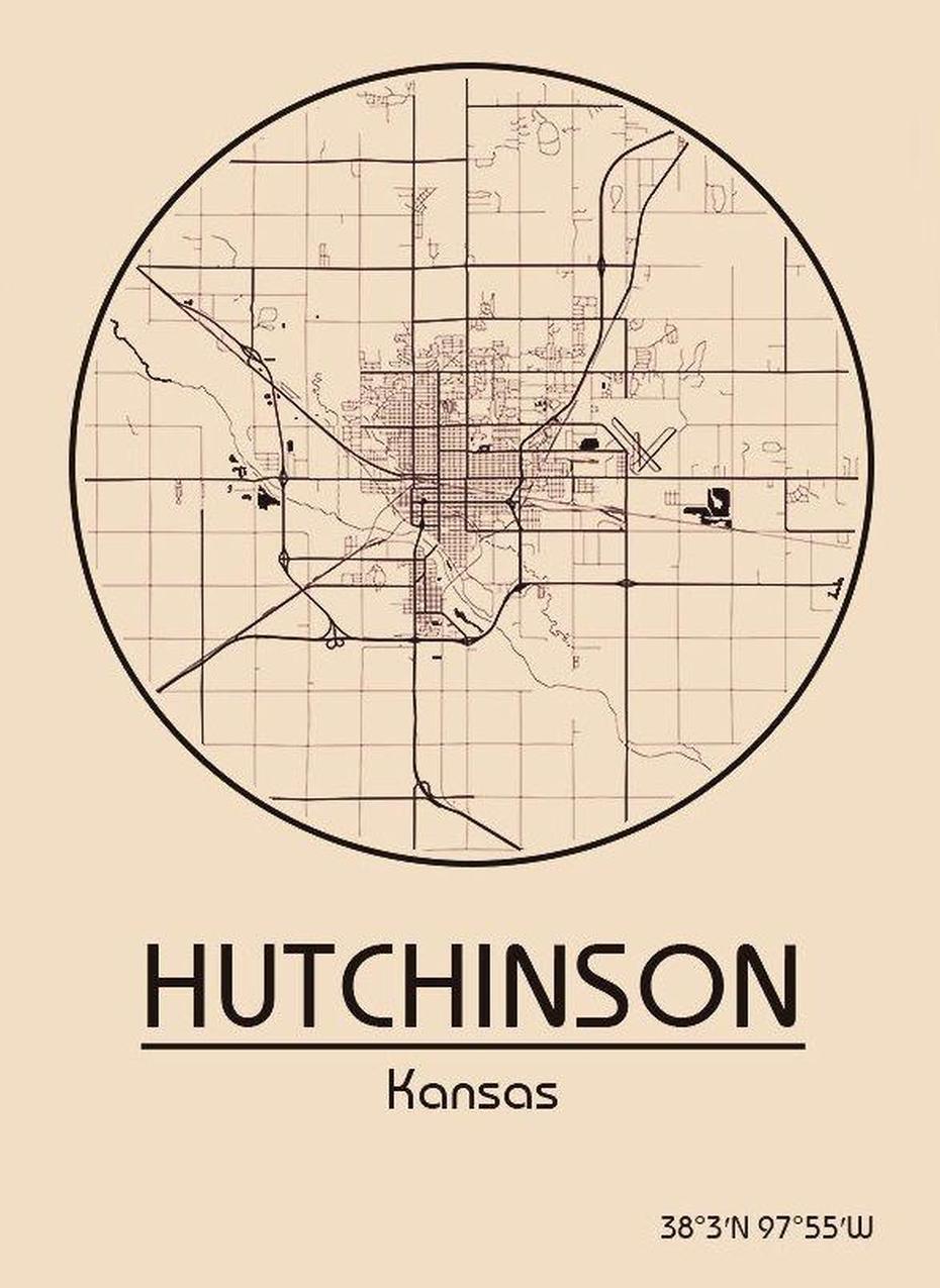 Karte / Map ~ Hutchinson, Kansas – Vereinigte Staaten Von Amerika …, Hutchinson, United States, Hutchinson Mn, Hutchinson Florida