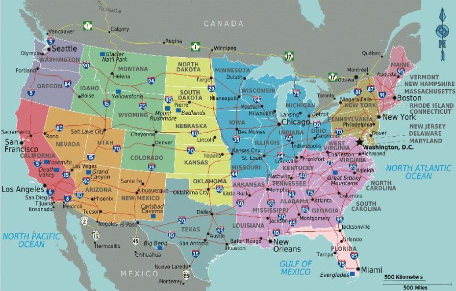 Map Usa States Major Cities – Printable Map, New City, United States, United States  With Capitals Only, America