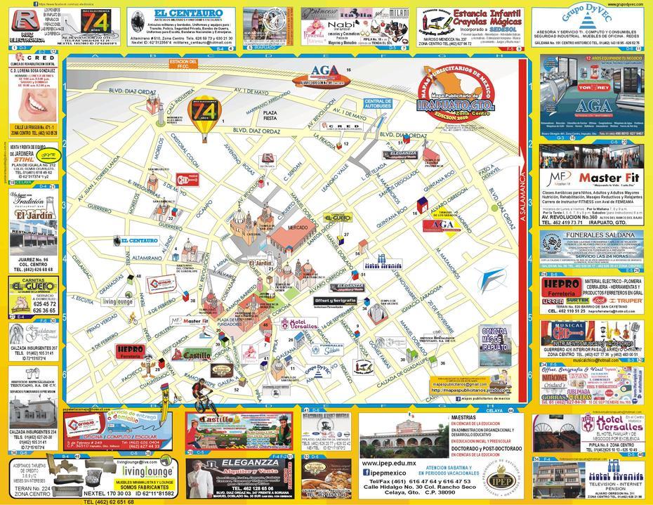 Mapa Publicitario De La Ciudad De Irapuato,Gto.Mexico | First Page, Irapuato, Mexico, San Luis Potosi, Silao Mexico