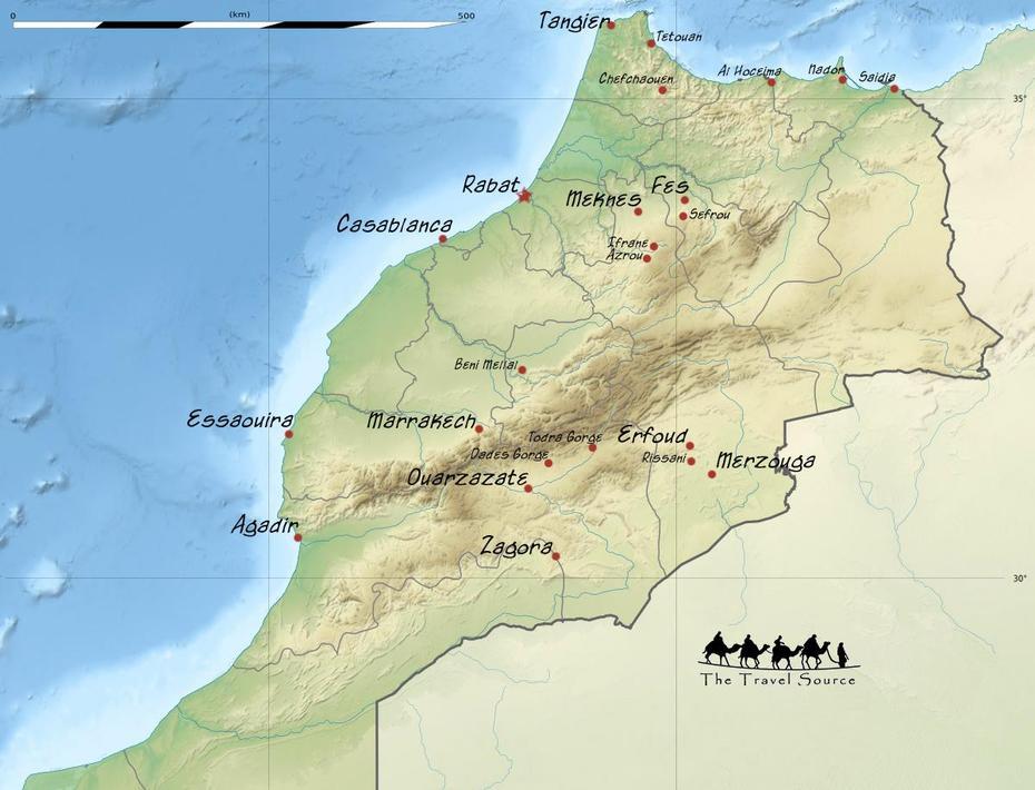 Morocco Map | The Travel Source, Oulad Yaïch, Morocco, Fez Morocco, Morocco  With Cities