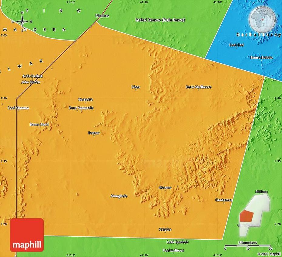 Political Map Of Ceel Waaq (El Wak), Ceel Baraf, Somalia, Collagen  Plus, Ceel Van Rhee