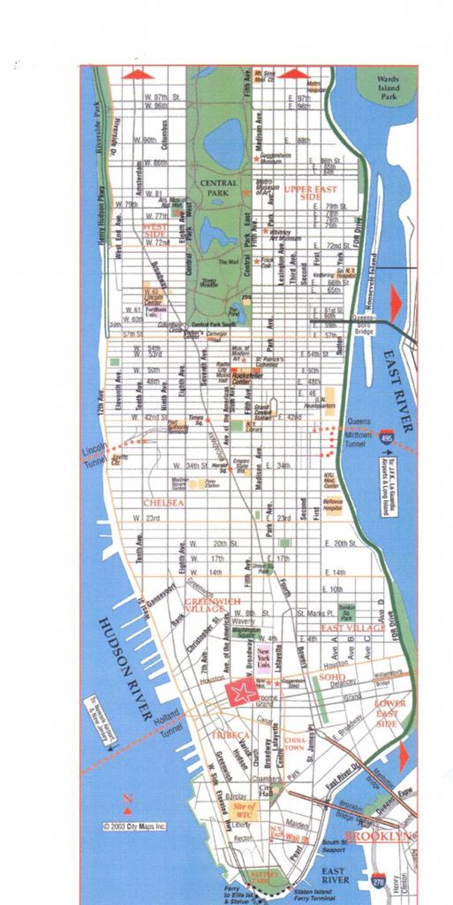 Printable Map Manhattan Pdf – Printable Maps, Manhattan, United States, United States Country, United States  Colored