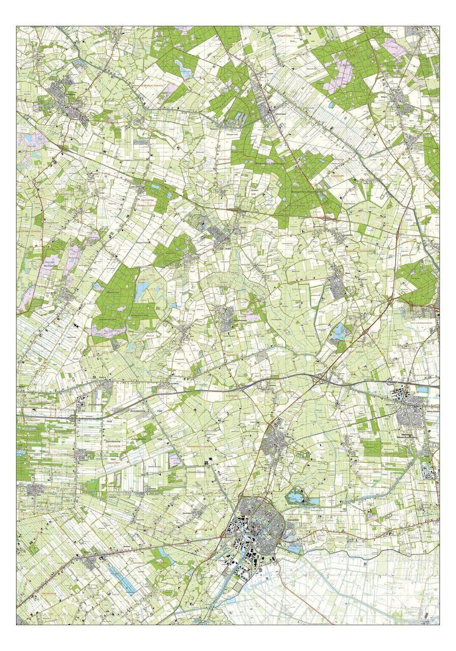 Topografische Kaart Coevorden – Vector-Map De Online Kaarten Shop!, Coevorden, Netherlands, Naarden  Holland, Harderwijk Netherlands