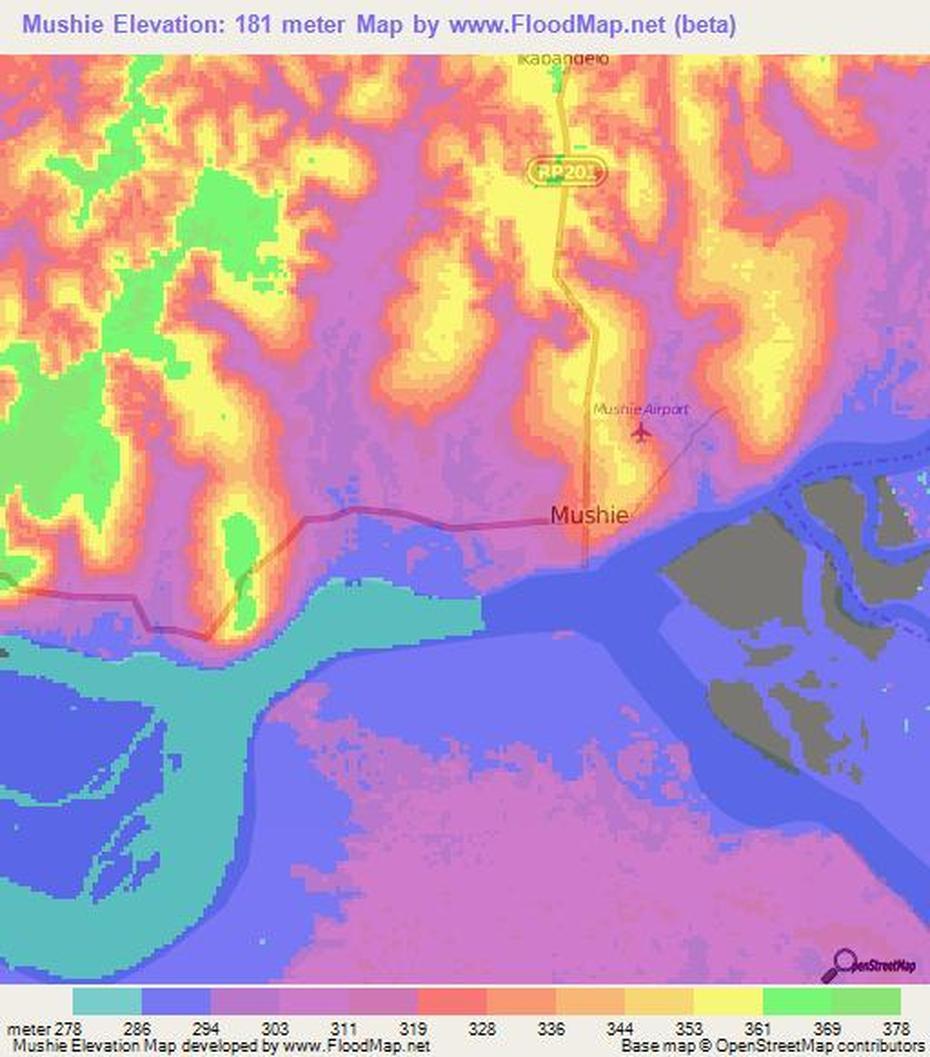 Elevation Of Mushie,Congo (Kinshasa) Elevation Map, Topography, Contour, Mushie, Congo (Kinshasa), Kinshasa On, Congo  Africa