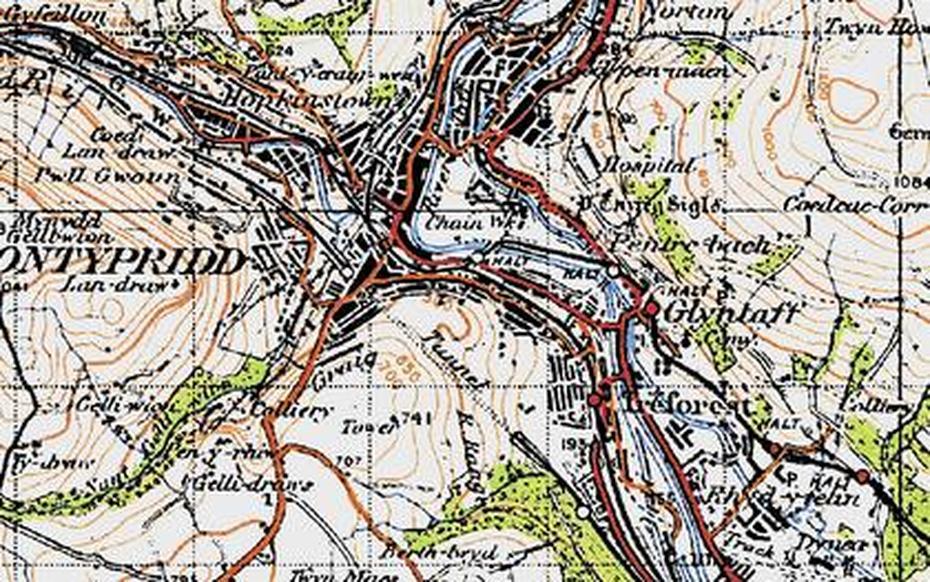 Glamorgan, Pontypridd, Francis Frith, Pontypridd, United Kingdom