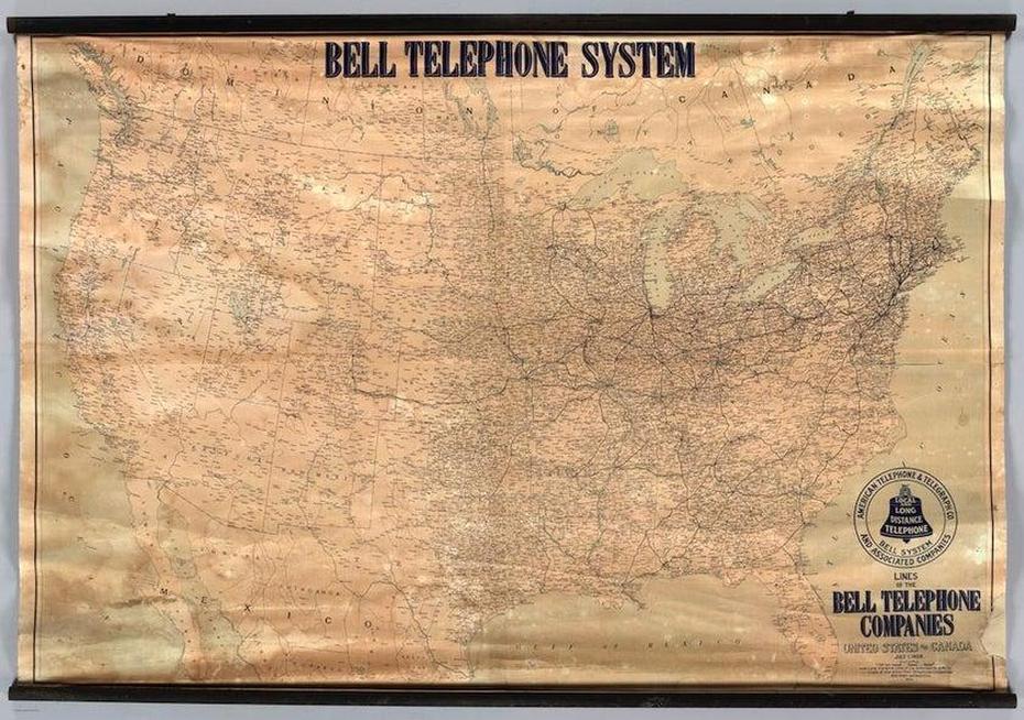 History Of The American Telephone System: Map Of Bell Coverage In 1910., Bell, United States, Liberty Bell Philadelphia, Liberty Bell Museum