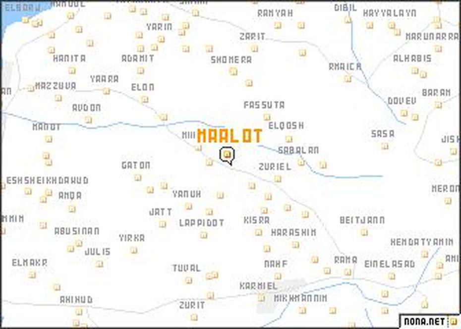 Maalot (Israel) Map – Nona, Ma‘Alot Tarshīḥā, Israel, Israel A, Of Israel Cities