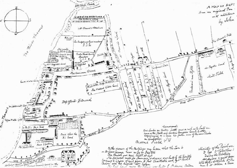 Map Of Deptford Early 1600S | Old Maps, Lewisham, Map, Deptford, United States, Deptford New Jersey, West Deptford Nj