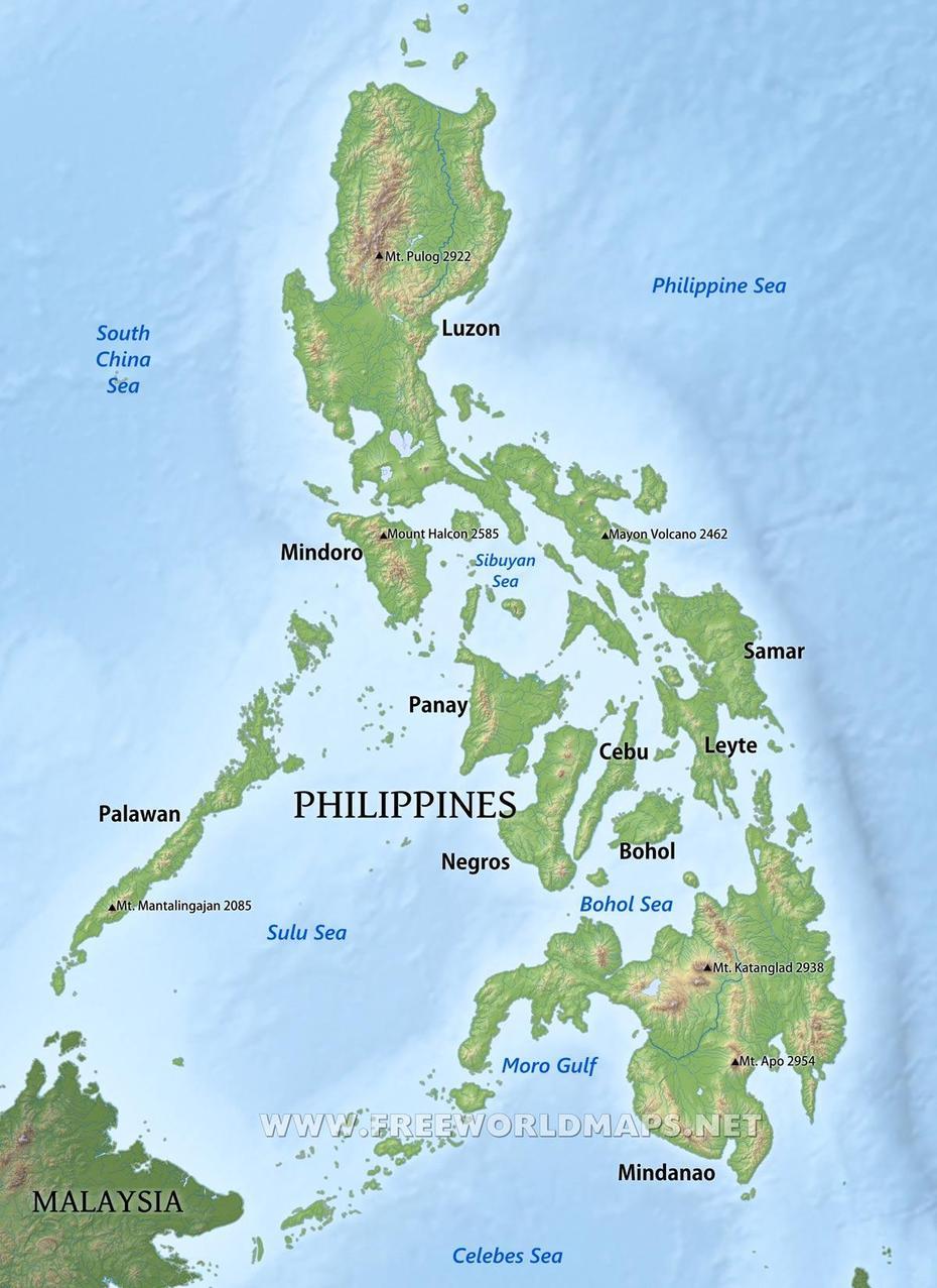 Physical Map Of Philippines | Cities And Towns Map, Piagapo, Philippines, Manila  Detailed, Philippines Tourist