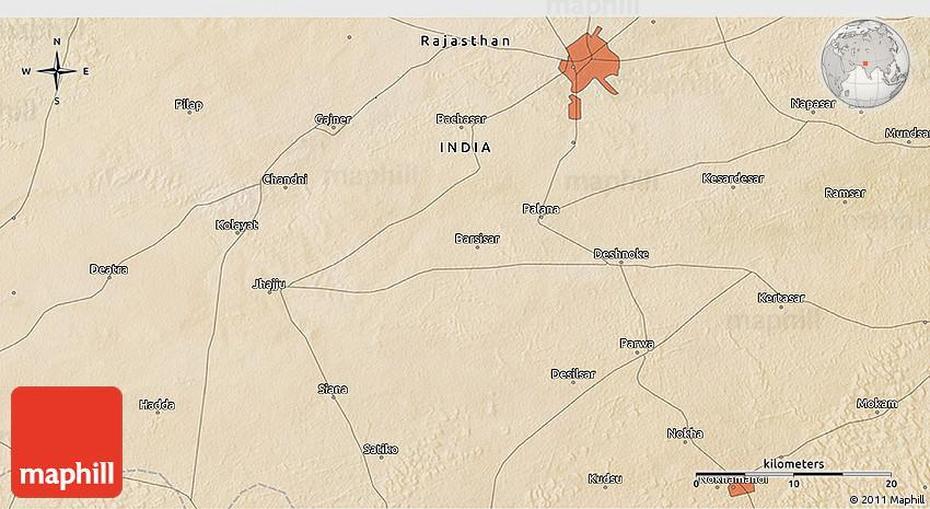 Satellite 3D Map Of Nokha, Nokha, India, Rohtas, India Pol