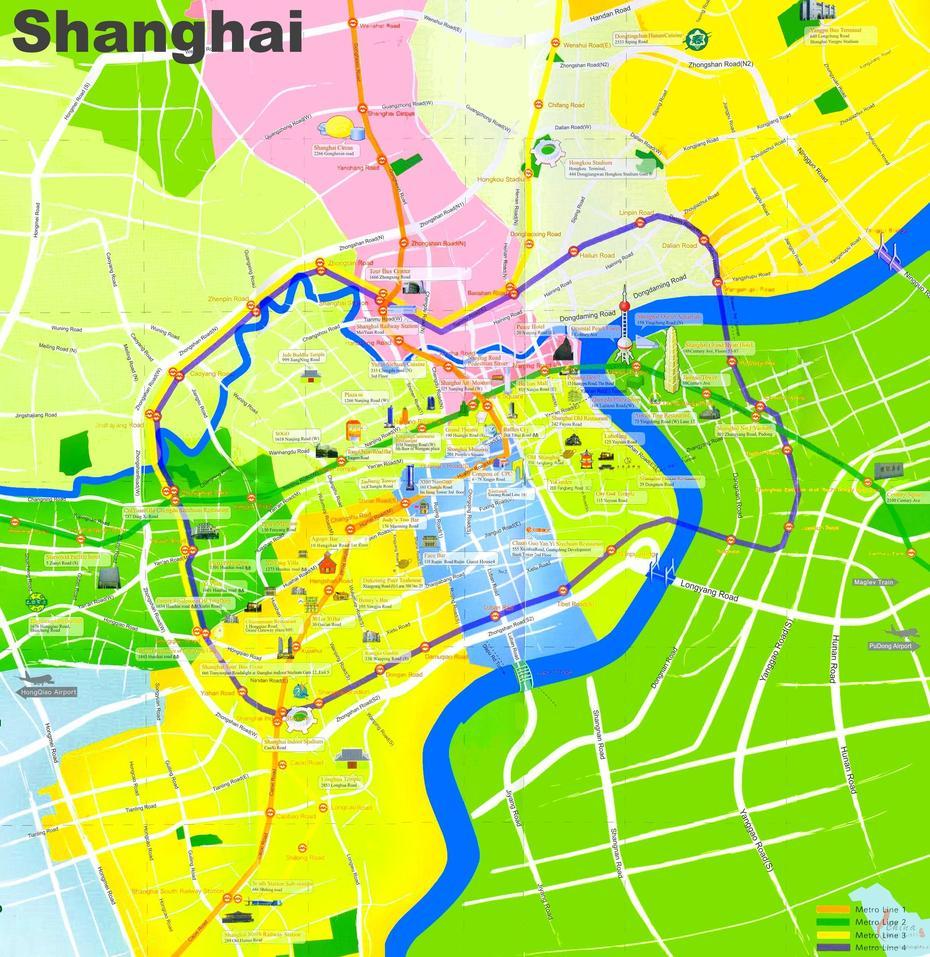 Shanghai Tourist Map, Shanhe, China, Shanghai China On World, Hotels In Shanghai China