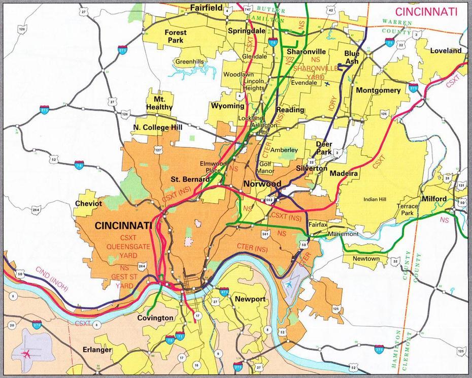 Us Map Cincinnati, Cincinnati, United States, Cincinnati Ohio On, Cincinnati  Usa