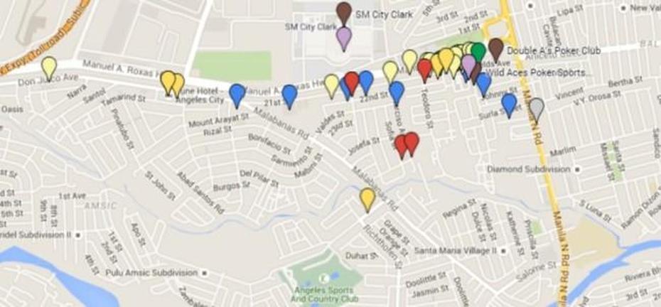 33 Angeles City Philippines Map – Maps Database Source, Angeles City, Philippines, Clark Airport Philippines, Angeles City Philippines Bars