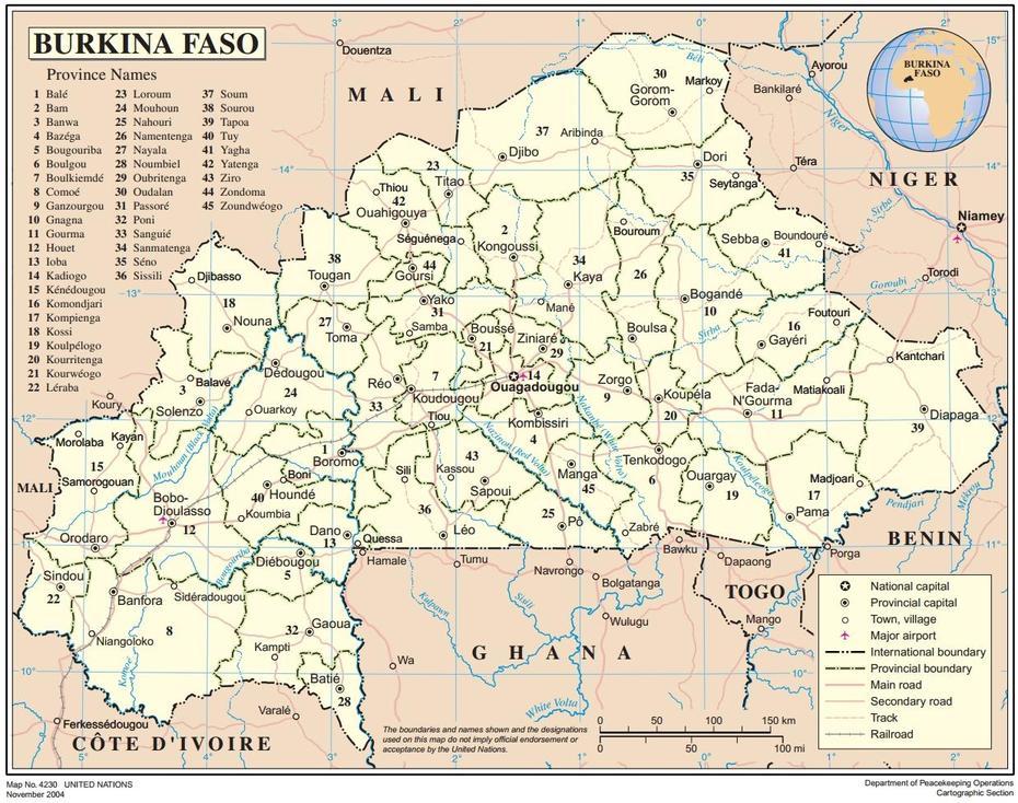 Burkina Faso – Maps – Ecoi, Bittou, Burkina Faso, Burkina Faso Language, Burkina Faso Capital City