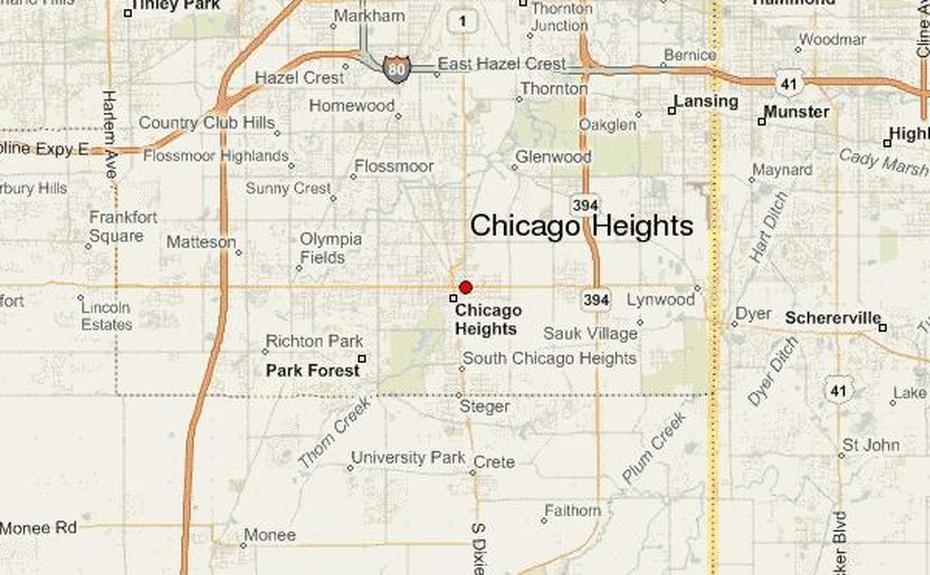 Chicago Heights Location Guide, Chicago Heights, United States, Usa Relief, United States Geographical