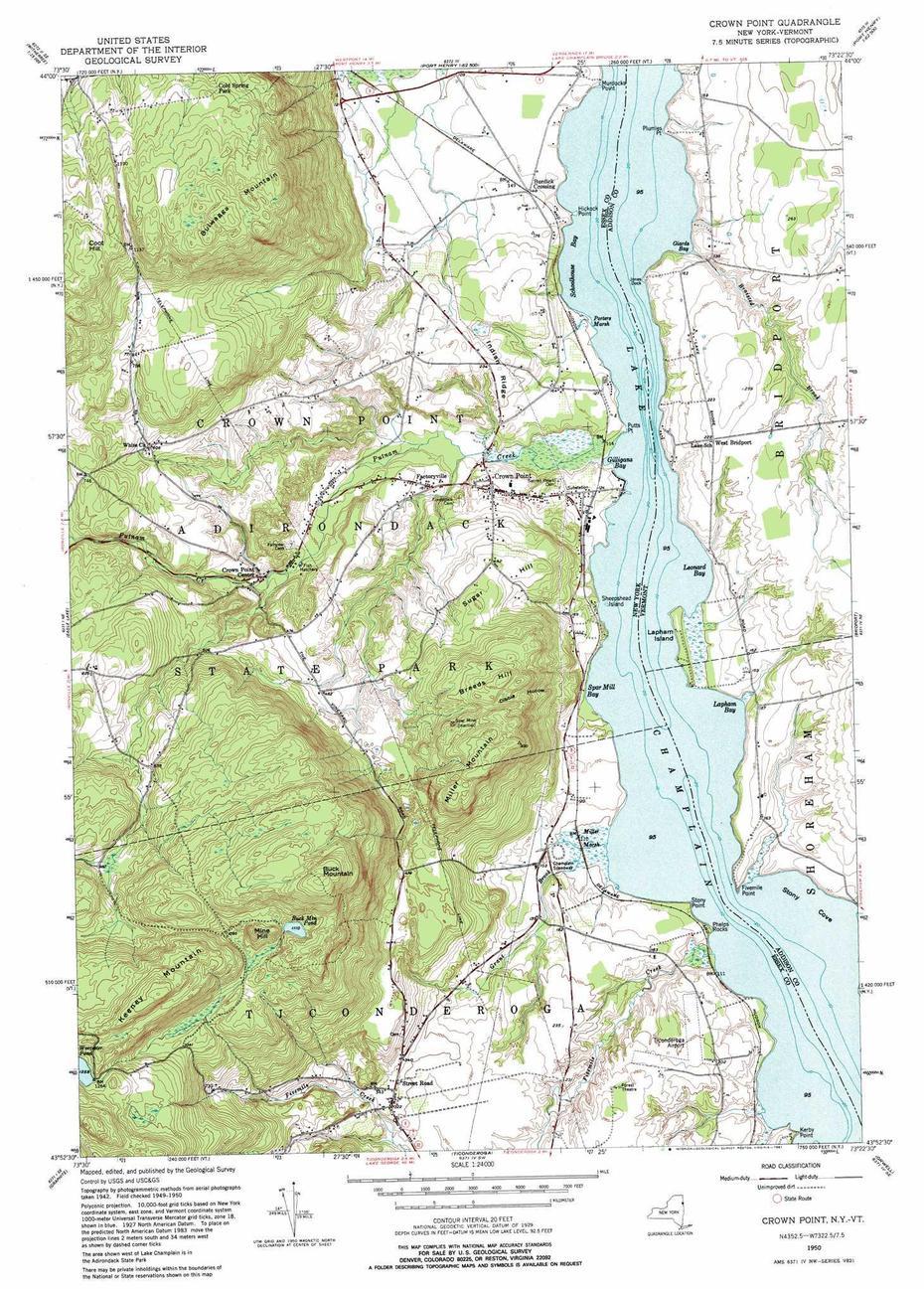 Crown Point Topographic Map 1:24,000 Scale, New York, Crown Point, United States, Crownpoint  New Mexico, Crown Point Indiana Street