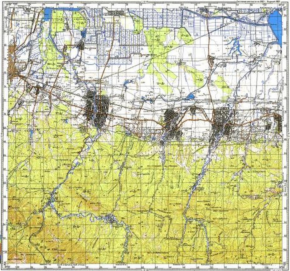 Download Topographic Map In Area Of Abinsk, Akhtyrskiy, Kholmskiy …, Abinsk, Russia, Chelyabinsk Russia, Russia Major Cities