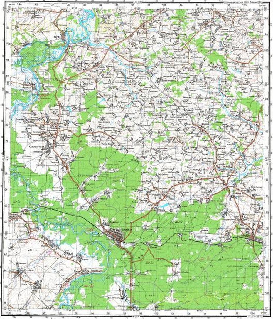 Download Topographic Map In Area Of Shumerlya, Vurnary, Yadrin …, Shumerlya, Russia, Printable  Russia, Russia  Drawing