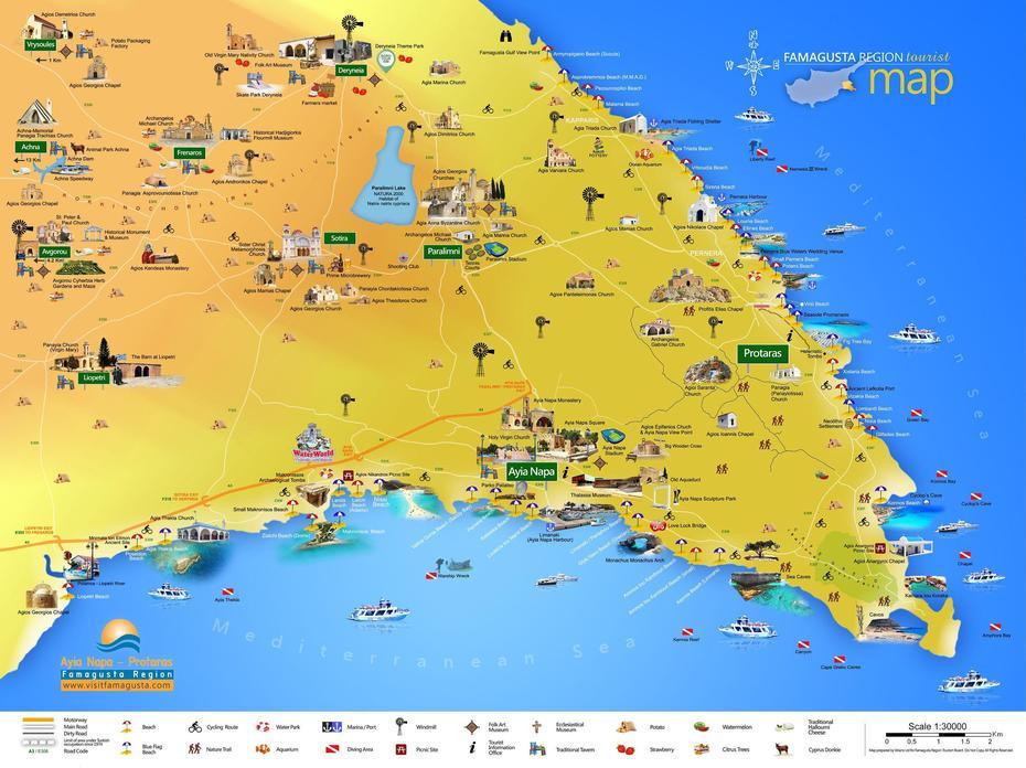 Famagusta General Map | Famagusta, Cyprus Tourism, Tourist Map, Famagusta, Cyprus, Cyprus  Location, Salamis Cyprus