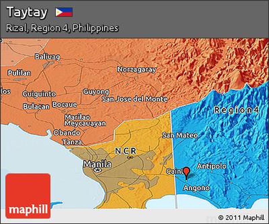 Free Political Panoramic Map Of Taytay, Taytay, Philippines, Where To Go Taytay Rizal, Cainta Rizal Philippines
