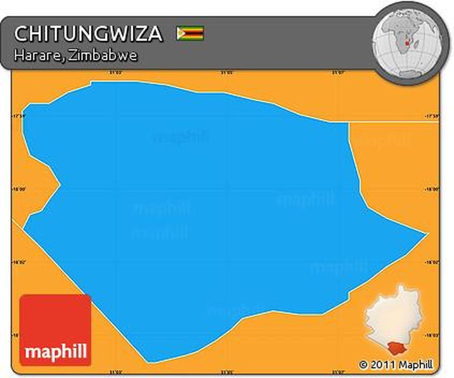 Free Political Simple Map Of Chitungwiza, Chitungwiza, Zimbabwe, Chitungwiza, Zimbabwe