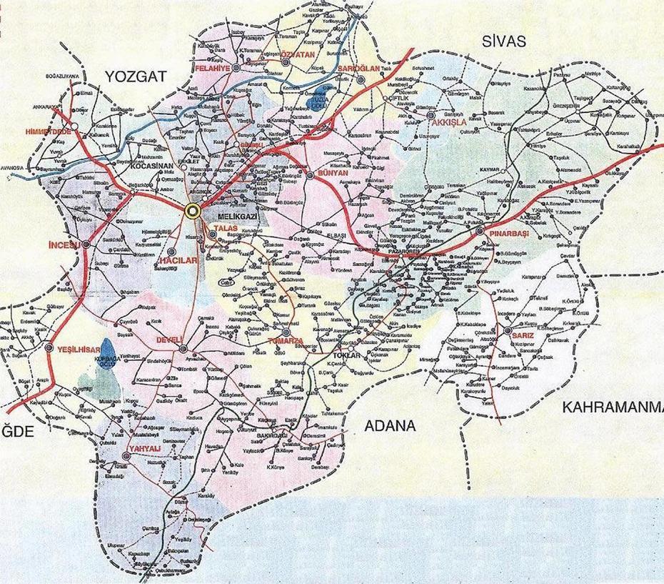 Kayseri Map, Kayseri, Turkey, Of Ankara, Troy Turkey