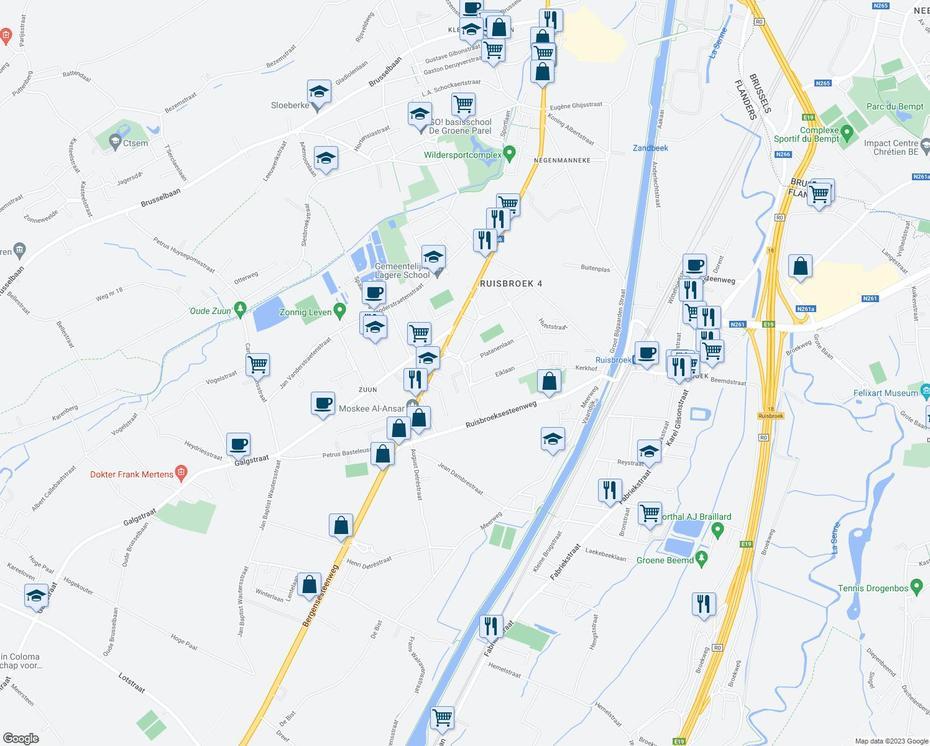 Kringwinkel Sint Pieters Leeuw, Kaart Sint Pieters Leeuw, Vlaams Gewest, Sint-Pieters-Leeuw, Belgium