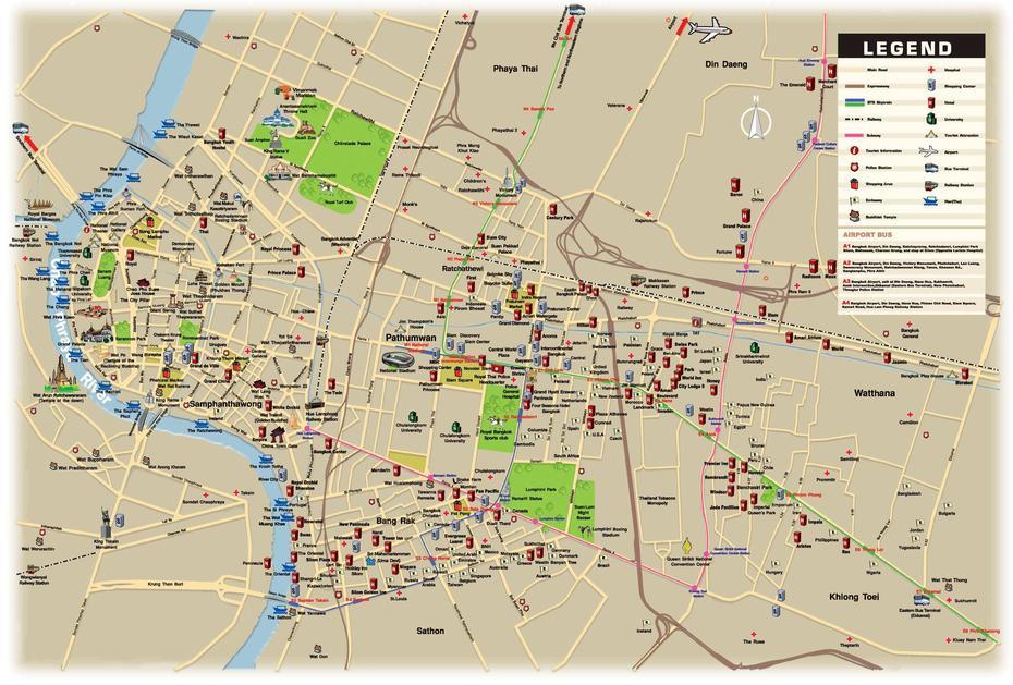 Large Bangkok Maps For Free Download And Print | High-Resolution And …, Bangkok, Thailand, Bangkok Temple, Thailand Cities