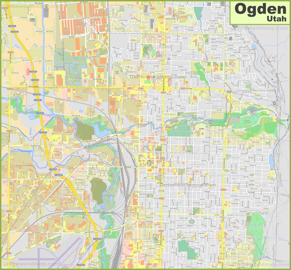 Large Detailed Map Of Ogden, Ogden, United States, Ogden Utah Zip Code, Garden City Utah