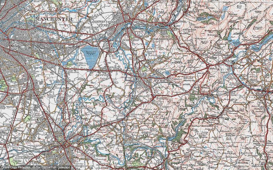 Map Of Hyde, 1924 – Francis Frith, Hyde, United Kingdom, Miele  Abingdon, Abingdon  School