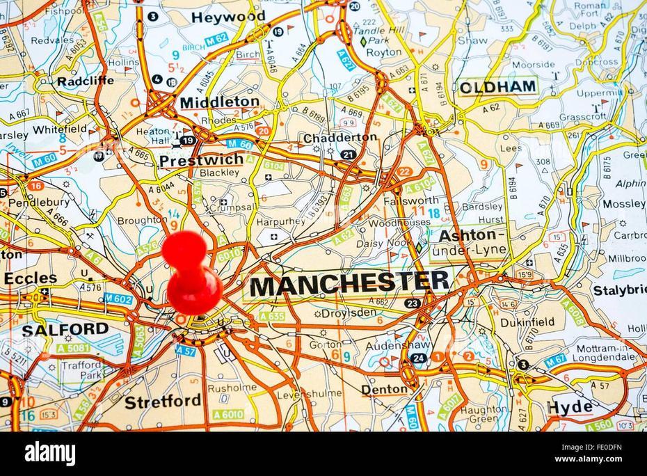 North Manchester, England  Cartoon, Karte, Manchester, United Kingdom