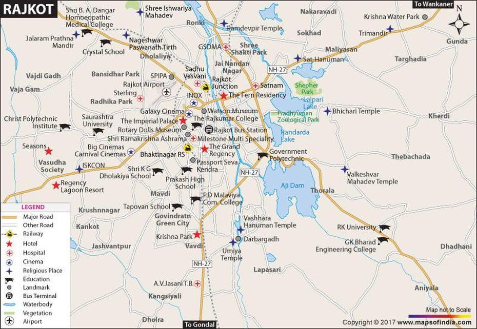 Rajkot City Map, Rāikot, India, Adampur, Pankot India